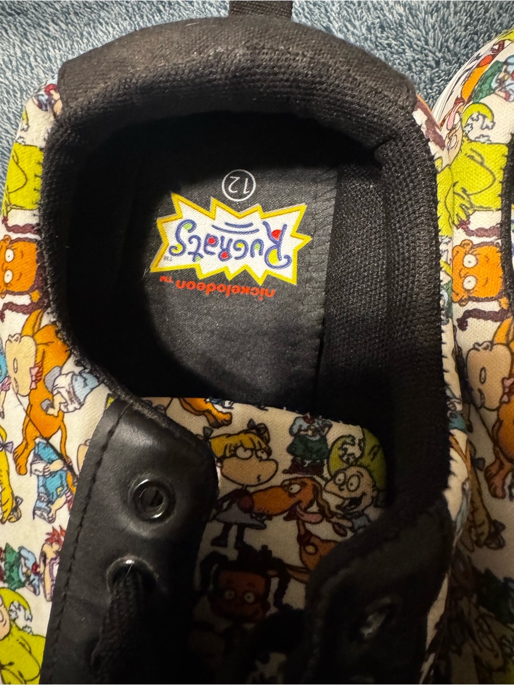 Nickelodeon Rugrats Cartoon Print Sneakers in Black, Yellow, Orange